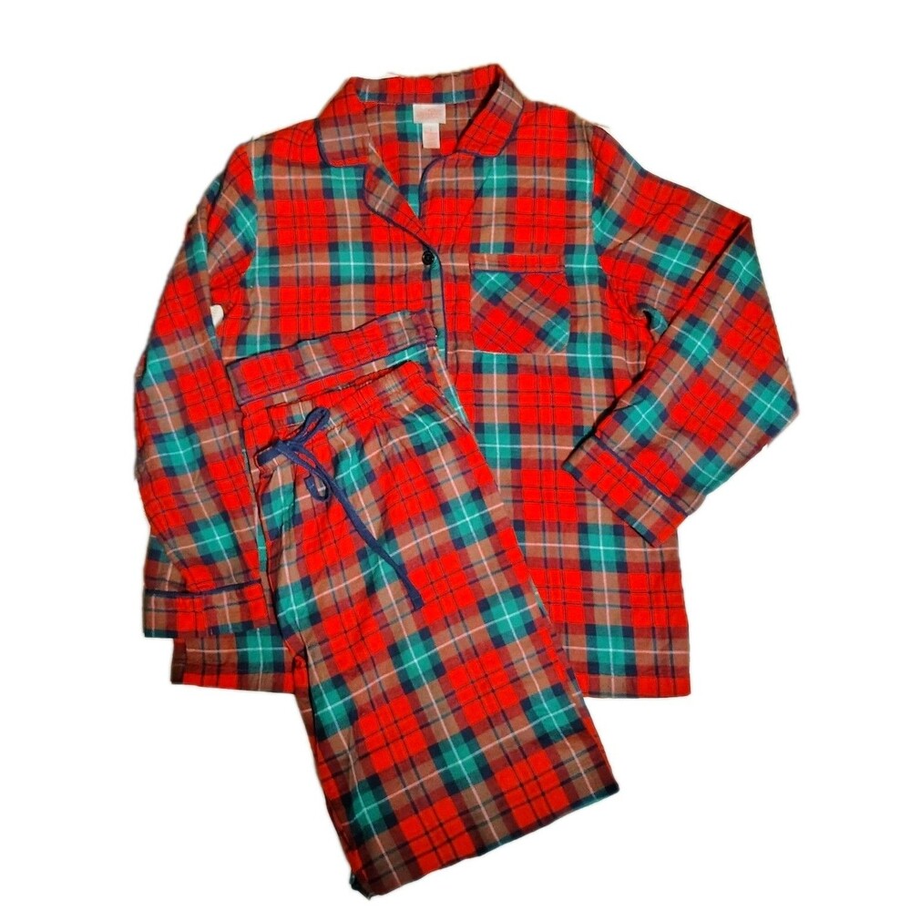 Wondershop Women's Plaid Pajama Set Size S Red Green Navy Christmas 2 Piece